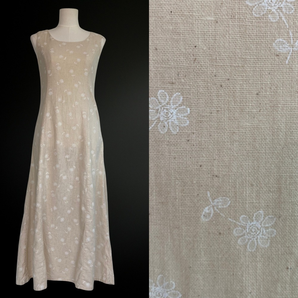 Handmade Womens Cottagecore Midi Dress Size M Clean Girl Boho Chic Prairie